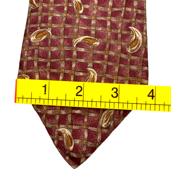 Bugatti‎ 100% Silk Dress Tie Made in Italy Plaid & Paisley Pattern 58" 3.75" - Picture 8 of 10
